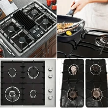 6pcs Reusable Gas Stove Burner Covers, 0.12mm Thick, Non-Stick, Easy To Clean Kitchen Cooking Pad Household Supplies