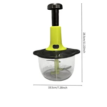 1 Pc Manual Hand Crank Vegetable Chopper With Blade Guard, 50.72 Oz Capacity, Stainless Steel, For Chopping Vegetables, Mincing Garlic, Cutting Meat, Easy To Clean, Suitable For Home Kitchen