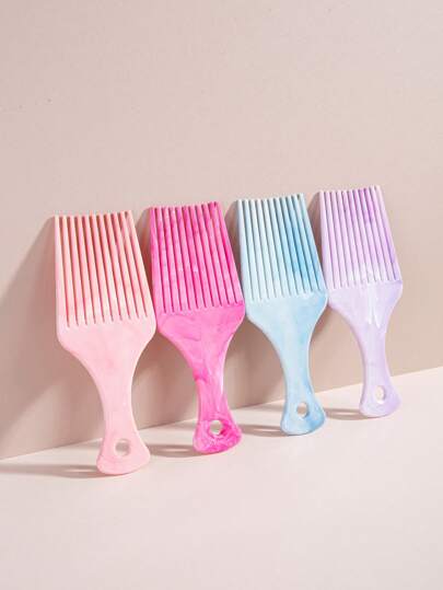 1Pc Fork Comb Salon-Style, Pick And Barber Comb For Curly Hair And Afro Parting, Hair Care Comb For Thick Hair, Professional Quality Hair Detangling Combs Plastic Afro Pick Combs Professional Hair Fork Combs Wide Tooth Gear Combs Hair Pick Combs For Man And Woman