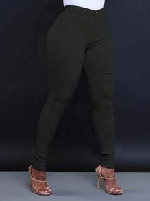 Vibrant Pastel Skinny Jeans - High-Rise, Zipper Button Closure, Soft Stretch Denim, Comfortable Fit, Women's Fashionable Denim Pants & Clothing For Everyday Wear(The Size Is Slightly Small; It Is Recommended To Order One Size Up.) - 黑 - 查看 2