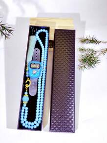 2pcs/Set 99pcs 6mm Beads Rosary, Black Gift Box, Ring Counter Bracelet Rosary, 6 Color Options (Suitable For Ramadan Prayer, Sports Counting)