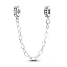 1 pieza Dije de color plateado exquisito con circonita, diseños de palmas, ojos, sol, luna, colibrí, mariposa, infinito, lazo y nudo, cierre de silicona seguro con cadena, adecuado para hacer pulseras, collares y dijes de joyería DIY para mujer y niña como accesorio diario