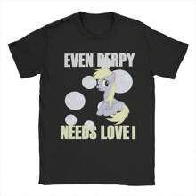 Men Women's Derpy Hooves  MLP  T Shirt  Cotton Clothes Vintage Short Sleeve Crew Neck Tees Summer T-Shirts - Black - View 1