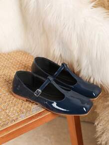 2025 Women's Fashion Pearl Coating Square Toe Mary Jane Flat Shoes, Vintage Style Versatile Flats, Spring/Autumn 2025 New Hot Selling Women Shoes