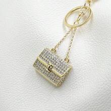 1 pieza Accesorio decorativo para bolso, llavero, coche o regalo de dama de honor con adornos de metal esmaltados y apariencia de piel de marta