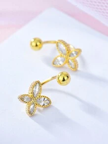 1PC 925 Sterling Silver CZ Belly Button Clicker/Reverse Belly Ring/Navel Jewelry/Belly Hoop/Hinged Curved Belly Bar Piercing/Navel Ring/Belly Clip Ring Nose Rings