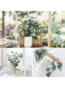 用于婚礼和婚礼仪式的人造假花、仿真绿植、桉树叶、DIY 花束和花瓶装饰。 - 綠色 - 查看 5