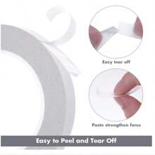 4pcs Crafts Double-Sided Tape, Multi-Size Double-Sided Tape For Arts, DIY Photo Album, Gift Packing, Paper Backing, Office & School, Party, Card Making,Shape Deformation During Transportation Is A Normal And Inevitable Phenomenon, But It Does Not Affect Normal Use. - White - View 4