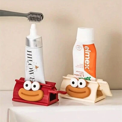 1 件便携式香肠嘴牙膏挤压器、浴室牙膏收纳盒、手动牙膏分配器、洗面奶、护手霜夹家居浴室装饰秋季装饰返校