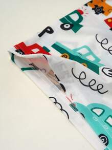 minizone 3pcs/Set Baby Boy Casual Cute Cars Printed + Striped + Solid Color Vest Set