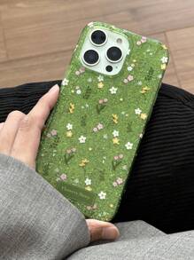 Funda de teléfono suave y con flores primaverales y lentejuelas para 16 16 15 14 13 12 Pro Max 11, funda protectora con flores adorables