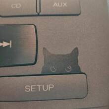 Cat Peeker Decal, Car Decal, Black Cat Peeker Sticker, Blank Button, Vinyl Decal, Car Stickers, Vinyl Stickers, Eject Sticker, Cat Deca