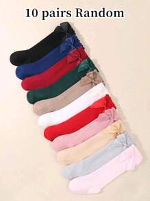 12 pares de calcetines con decoración de lazo para bebé/niño pequeño, diseño lindo, adecuado para primavera/verano
