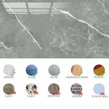 20PCS Self-Adhesive Black Marble PVC Cladding Wall Panels For Kitchen Bathroom Carnival Home Sticker - 深灰色 - 查看 3
