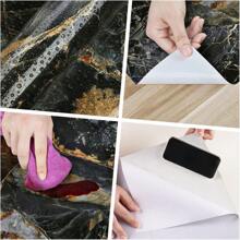 20PCS Self-Adhesive Black Marble PVC Cladding Wall Panels For Kitchen Bathroom Carnival Home Sticker - Óxido marrón - Ver 9