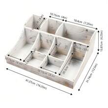 kangten Wood Spice Rack Kitchen Organizer Spice Organizer With 9 Compartments Seasoning Holder Salt Organizer - White - View 3