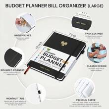 Budget Planner With Monthly Tabs,Large Size, Budgeting Journal And Budget Book To Control Your Money, Hardcover (Black)