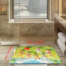 Lightweight Crystal Velvet Carpets/Mats In Cute Designs: Floral Basket With Bunny, Amusement Park Girl, 6 Bunnies On Grass. Available In Various Size Versions, With High-End Texture Exuding Warmth And Vitality. Can Be Customized By Cutting.