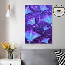Purple Manta Rays Canvas Painting, Creative Design, Art Home Decoration, Printing, Painting, Poster, Personality, Suitable For Home Office, Living Room, Bar, Bedroom Decoration, Is Ideal For Birthday And Holiday Gifts, Girls Bedroom, Christmas Wall Art Valentine's Day Gift,Framed Poster - 裱框 - 查看 3