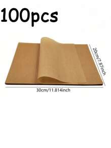 100/50pcs Greaseproof Baking Paper, Baking Sheet Air Fryer Liners, Non-Stick Greaseproof Pizza Sandwich Paper Food Wraps, Kitchen Gadgets For Cooking, Grilling, BBQ And Food Wrapping For BBQ, Picnic And Restaurant