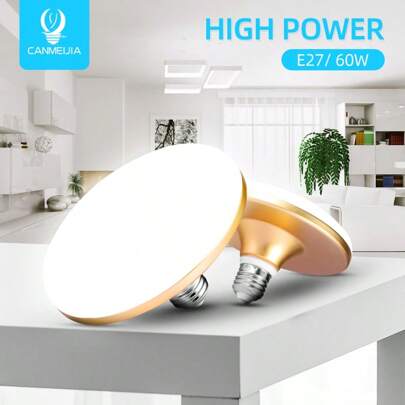 CANMEIJIA 方形/圆形 LED 吸顶灯泡 E27 LED 灯泡，220V，20W/30W/40W/50W/60W/65W，白光 6500K，可用于多种灯具，适用于卧室、客厅、厨房、书房