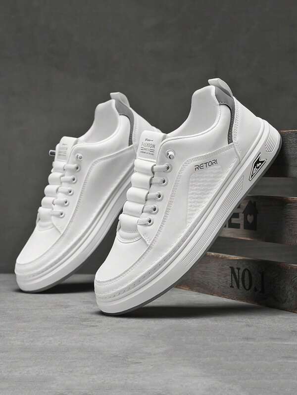 Novos tênis estampados da moda masculina, sapatos brancos respiráveis, sapatos baixos para skate, tênis versáteis, adequados para primavera/verão, adolescentes, casuais, atléticos ao ar livre, viagens, presente de formatura ou acessório para vestido de aniversário