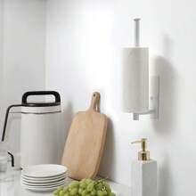 White Paper Towel Holder - Under Cabinet Paper Towel Holder For Kitchen, Adhesive Paper Towel Roll Rack For Bathroom Towel, Wall Mounted Matte Black Paper Towel Rack, SUS304 Stainless Steel - Vàng - Xem 3