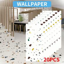 20PCS Self-Adhesive Black Marble PVC Cladding Wall Panels For Kitchen Bathroom Carnival Home Sticker - Red and White - View 2