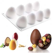 1 stampo in silicone da 8 cavità a forma di uovo di Pasqua 3D - Riutilizzabile per candele profumate e decorazioni in gesso - Ottimo per le celebrazioni di Pasqua, stampi per candele - 1 pz - Visualizzare 9