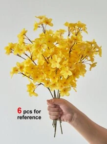1/4/8 件人造樱花花、丝绸桃花假植物布置春季装饰 DIY 花园家居餐桌派对装饰婚礼装饰 - 黃色 - 查看 5