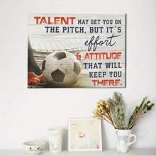 1pc Football Canvas Wall Art, Inspirational Soccer Quote Print, Frameless Sports Themed Decor For Boys Gym Bedroom Living Room - 12x16 Inch Motivational Poster, Gift For Football Enthusiasts Gifts Birthday Graduation