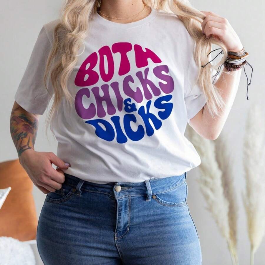 Funny Bisexual T Shirts  Funny Bisexuality Tshirt  Bisexual Pride Month Tee Shirt  LGBTQ Pride Apparel - White - View 1
