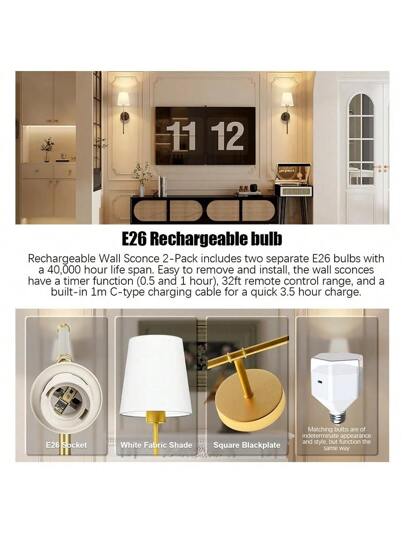 1P/ LED Nordic Wand Lamp Charge RGB Bulb /NO Removable Wireless Verlichting Bedroom Corridor Hallway Indoor Luminaire Bedside ative At The Entrance Of Ho Lights view 4