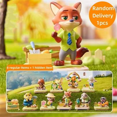Miniso 疯狂动物城秋季庄园系列盲盒装饰品，惊喜神秘盒玩具，生日礼物（随机发货，1个）