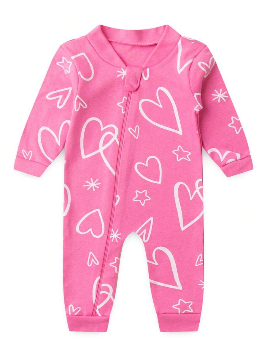 BEBE FOFUXO Baby Jumpsuit Without Feet With Zipper Suede Print (NB/S/M/L/1) - 淺粉色 - 查看 1