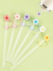 4 PIEZAS/6 PIEZAS/7 PIEZAS Tapas de silicona para sorbetes de 10 mm/0.4 pulgadas, accesorios para taza de 30/40 onzas con asa, funda para sorbete de Love Shack Fancy, tapa de sorbete con forma de flor de huevo para días festivos, tapa reutilizable para sorbete de taza