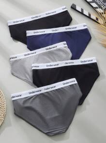HIALEGION 5 piezas Pantalones triangulares para hombres, ropa interior cómoda y transpirable, moda, calzoncillos con hebilla, ropa interior diaria informal de estilo triangular para hombres