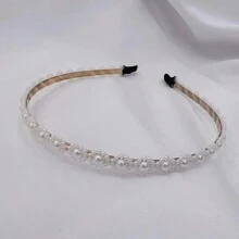 1pc Teen Girls Elegant Casual Pearl Headband, Suitable For Performance, Banquet, Vacation - Multicolor - View 3
