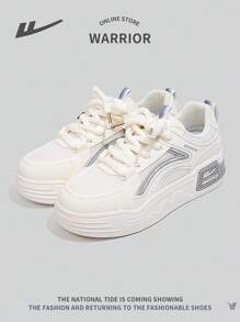WARRIOR 1 Paar Damen Segeltuch Schnürschuhe, gepolstert stoßabsorbierend rutschfest komfortable Plateau Lässig Outdoor Sneaker mit niedrigem Schaft