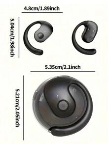 Low Latency Open-Ear Wireless Headphones - Suitable For Sports, Office, Gaming With Type-C Charging, Semi In-Ear Wireless Sporty Earbuds With Exceptional Battery Life
