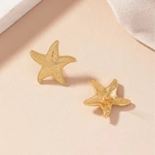 1 Pair Simple & Elegant European And American Style Beach Themed Starfish Earrings