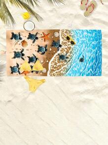 1条装 75*150厘米 超柔软龟纹速干成人沙滩巾