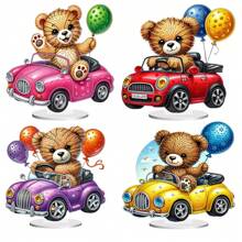 DIY Diamentowe Malowanie Akrylowe Dekoracje Pulpitu - Samochód Balon Miś