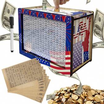 1pc Wooden Digital Display Target Savings Jar,2025 New Coin Storage Box, Bank, Home & Office Organizer Box, Teen Pocket Money Record Keeping Box, Green,Money Collection,Money Bank For Adults,Money Saving>Money Boxes