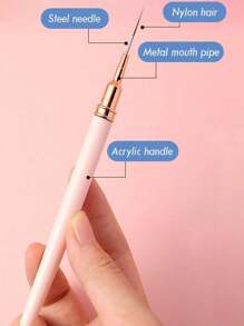 专业美甲细节勾线笔套装，5支小号指甲油设计技巧细线笔，7/9/11/15/20mm 短笔身长度美甲绘图笔 - 白色 - 查看 6