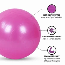 Exercise Yoga Ball, Yoga Balance & Stability Swiss Ball - Hot Pink - View 5