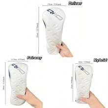 Golf Club Cover PU Leather Soft Waterproof Golf Wood Cover, For Driver, Fairway, Hybrid - Black - View 2