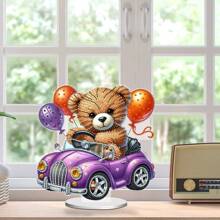 DIY Diamentowe Malowanie Akrylowe Dekoracje Pulpitu - Samochód Balon Miś