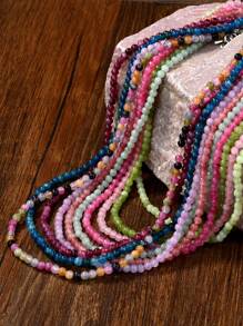Collar de cuentas de piedras naturales elegante, collar hecho a mano con cuentas de cuarzo rosa y cuarzo de fresa, joyería de energía curativa y equilibrante de colores para mujeres
