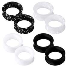 2 Stücke Silikon Ohrtunnel flexible Ohrplugs Stretcher Expander doppelt geflanscht Flesh Ohrpiercing Schmuck für Frauen und Männer
